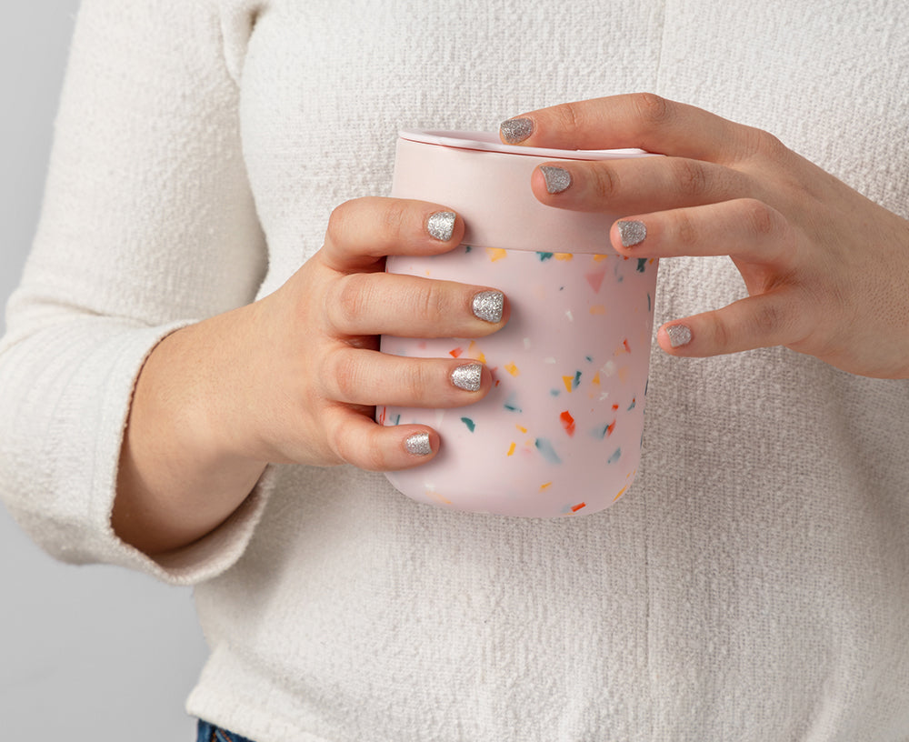 Porter Ceramic Mug in Blush Terrazzo by W&P