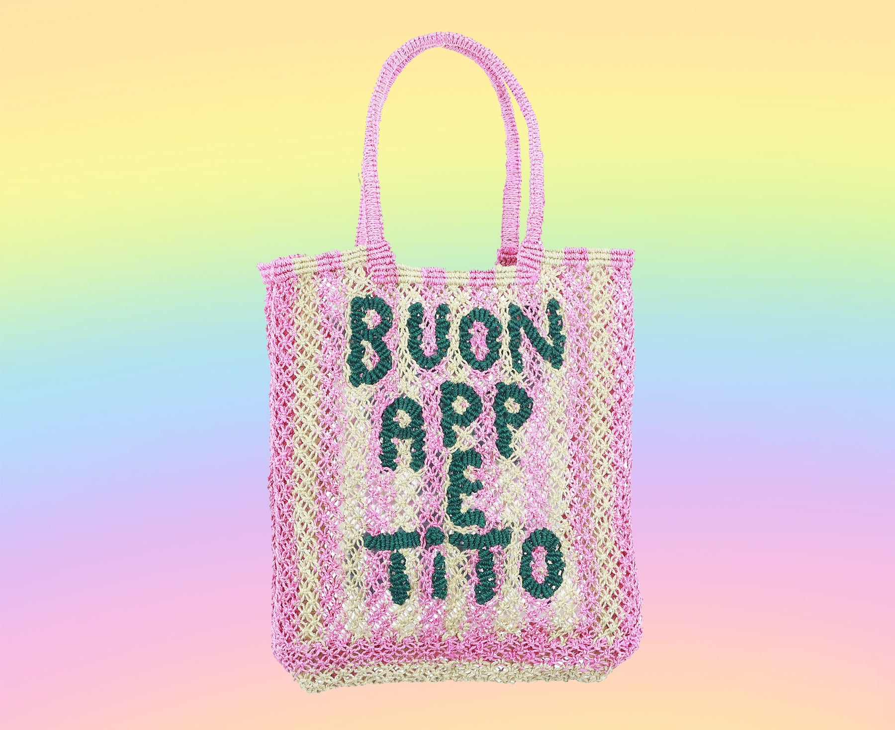 Jute Word Bag - Buon Appetito in Pink - by The Jacksons