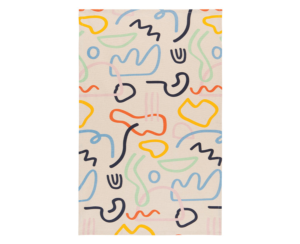 Doodle Dish Towel by Danica Jubilee