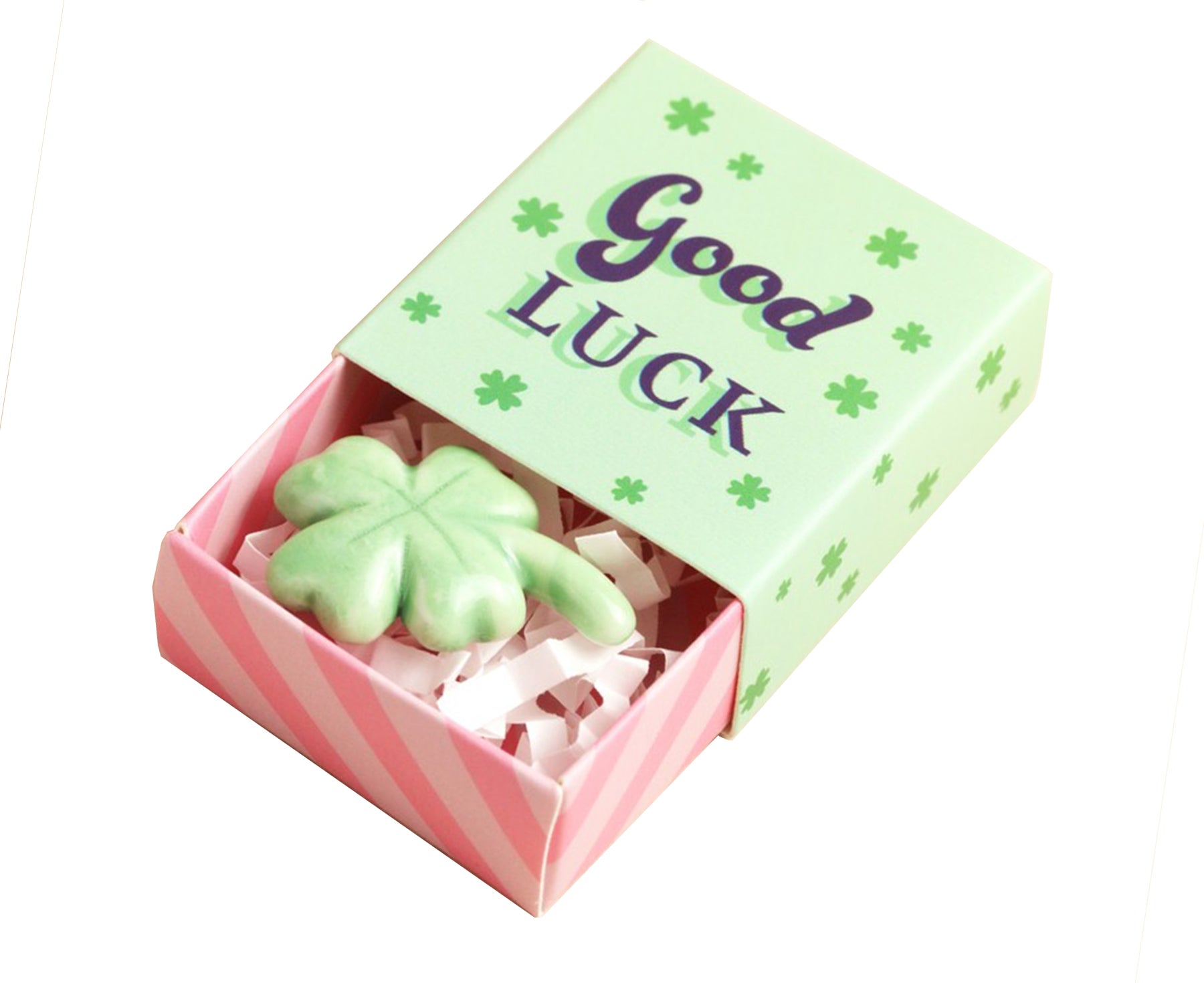 Tiny Ceramic Matchbox Token - Clover - by Lisa Angel