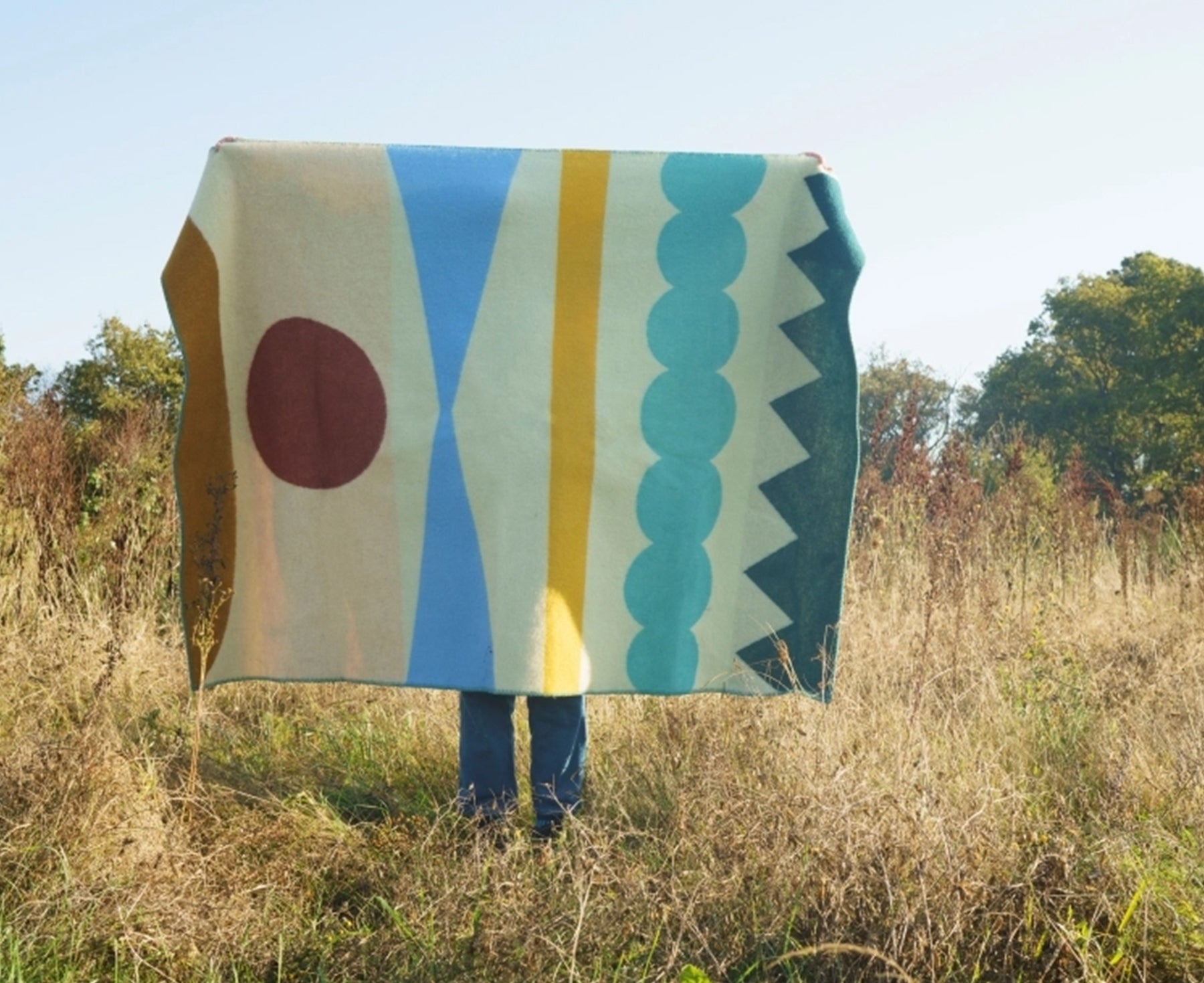 Harvest Moon Wool Geometric Blanket by Donna Wilson