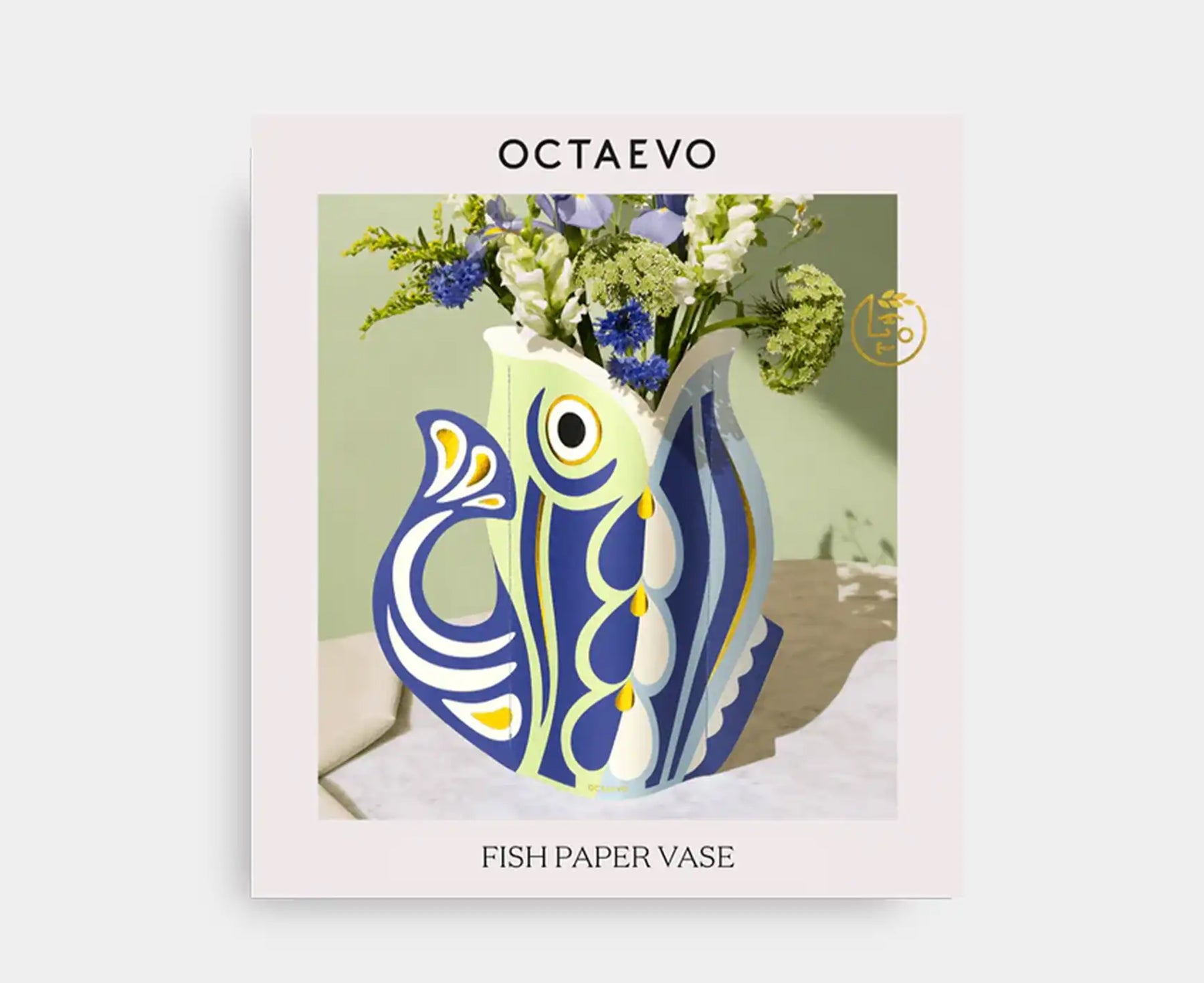 Paper Vase - Large Blue Fish - by Octaevo