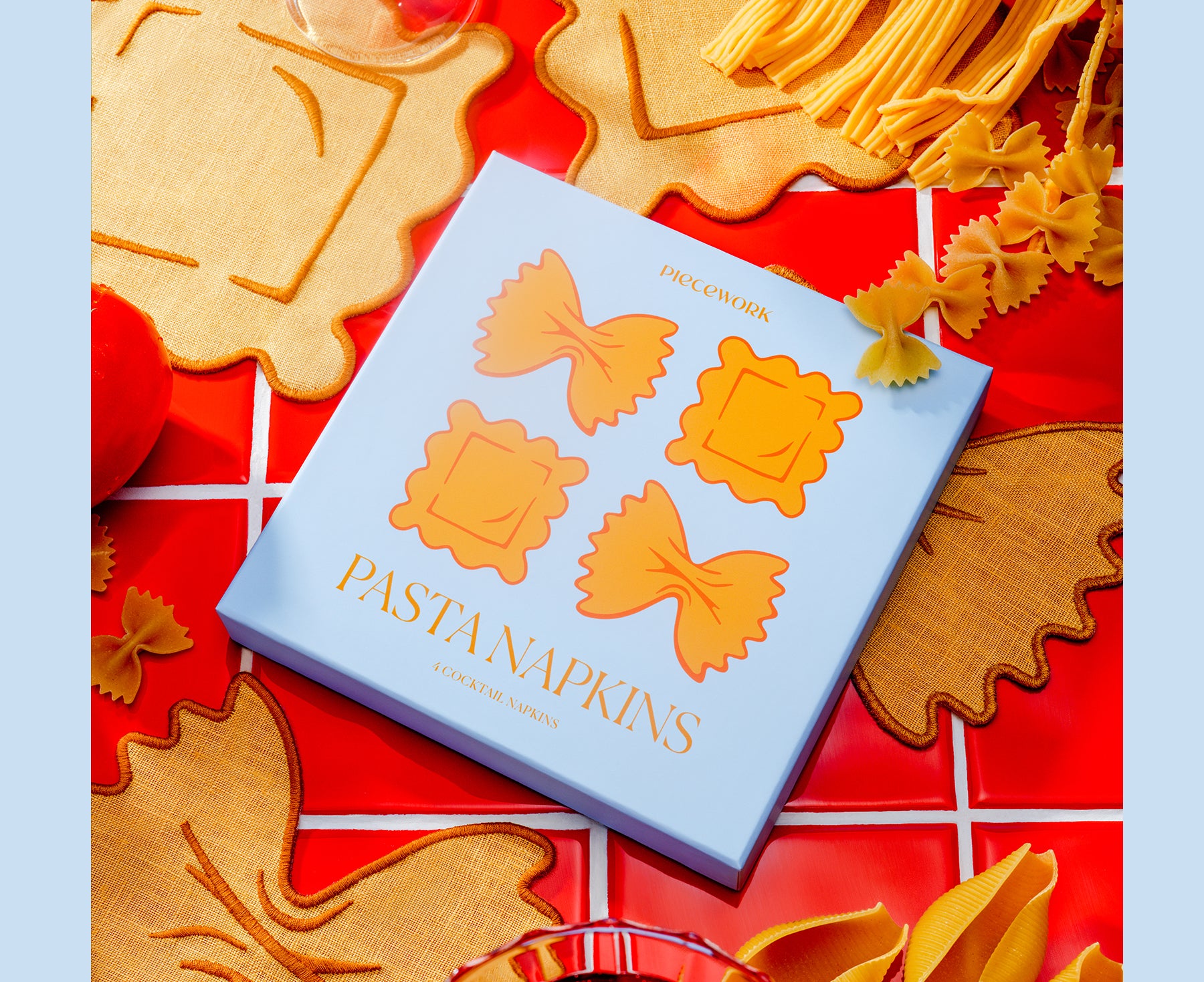 Cocktail Napkin Set - Pasta - by Piecework