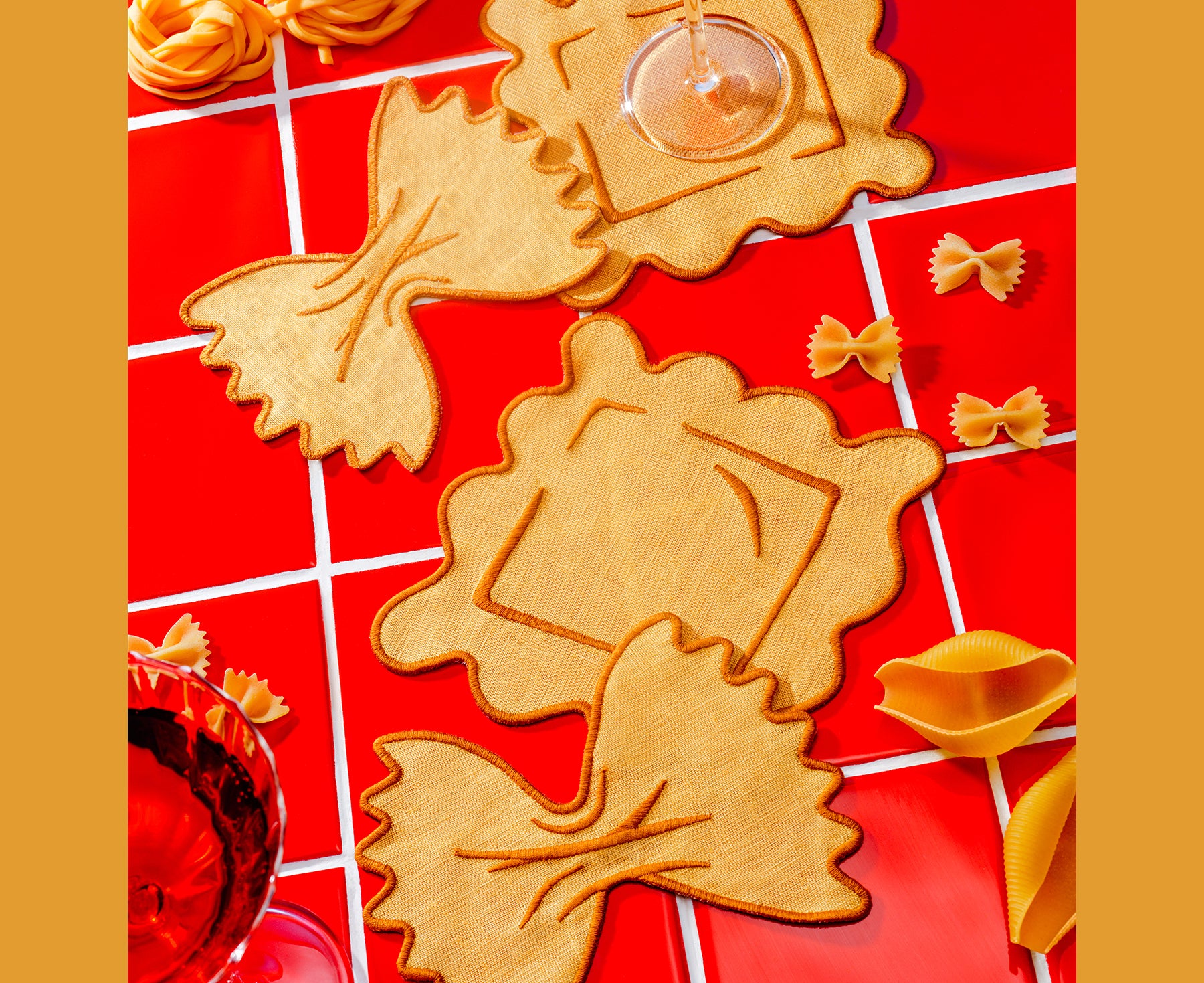 Cocktail Napkin Set - Pasta - by Piecework