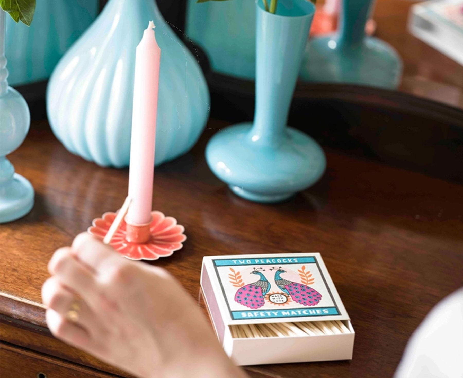 Square Matches - Peacock - by Archivist Gallery