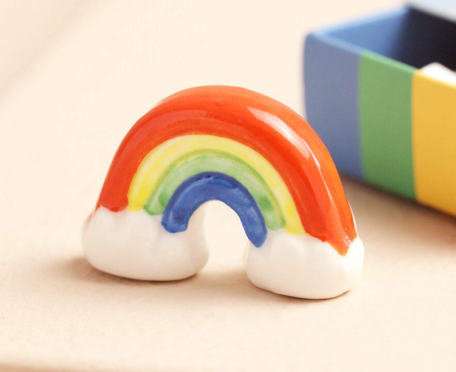 Tiny Ceramic Matchbox Token - Rainbow - by Lisa Angel
