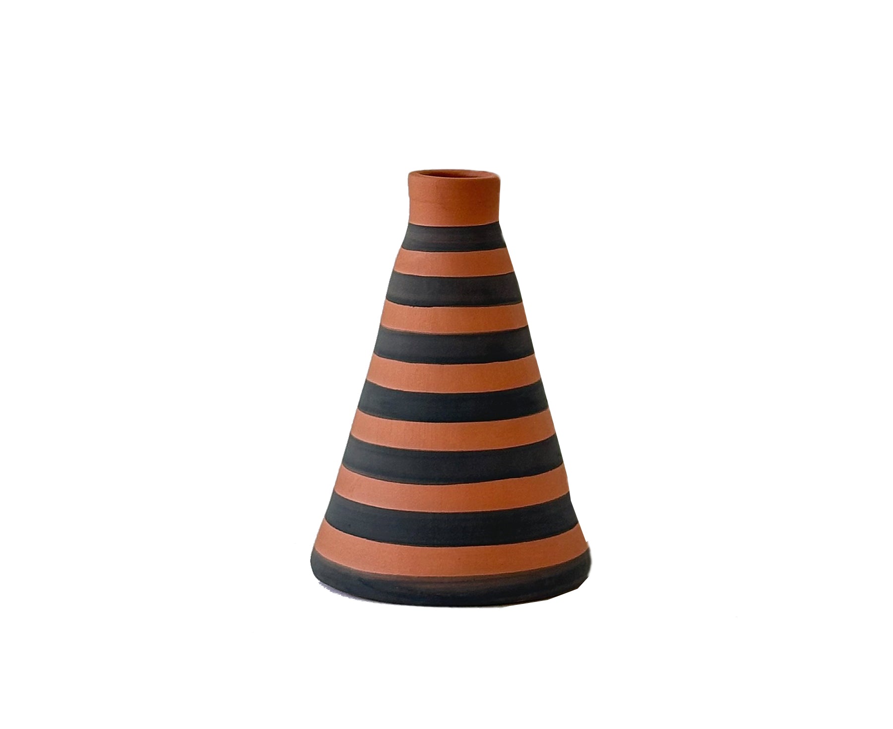 Striped Conical Terracotta Vase by Casa Cubista