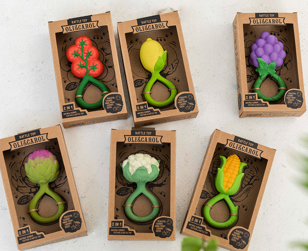 Cauliflower Chewable Rattle by Oli & Carol