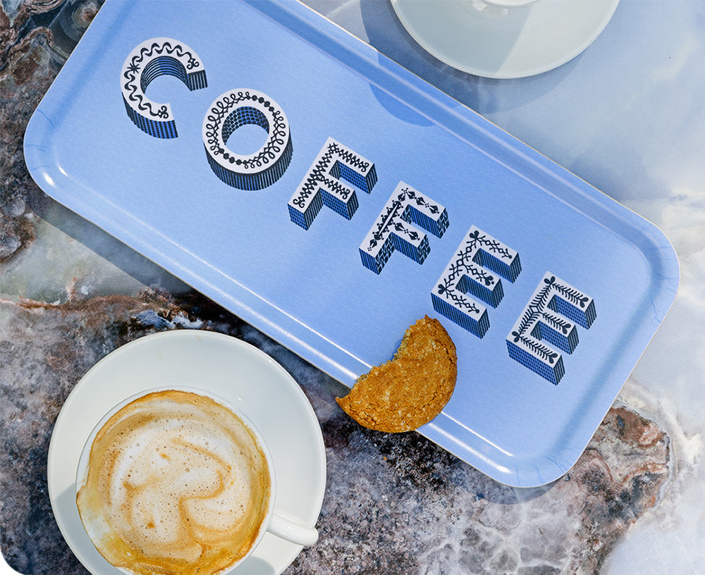 Word Rectangular Tray - Coffee - by Jamida