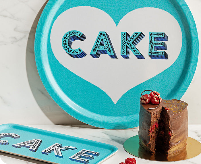 Word Round Tray - Cake - by Jamida