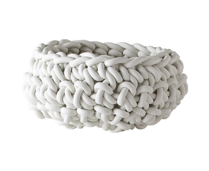 Rubber Crocheted Bowl in white - Medium - by Neo