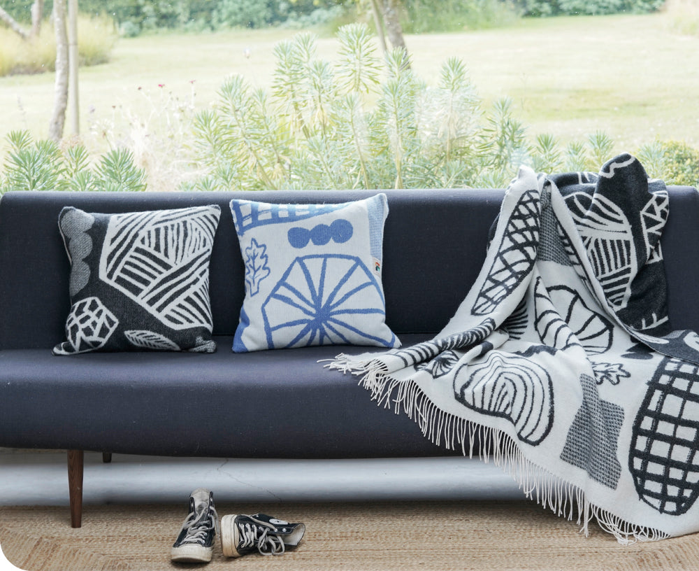 Forager Pillow in Blue by Donna Wilson