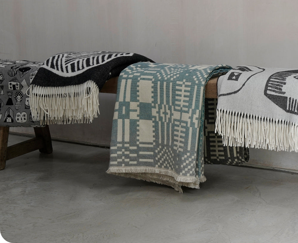 Forager Throw in Black by Donna Wilson