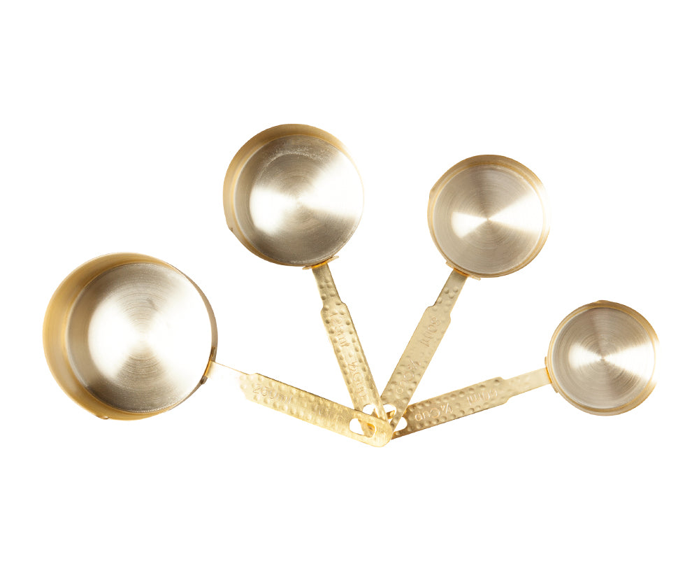 Measuring Cups in Hammered Gold by Danica Heirloom