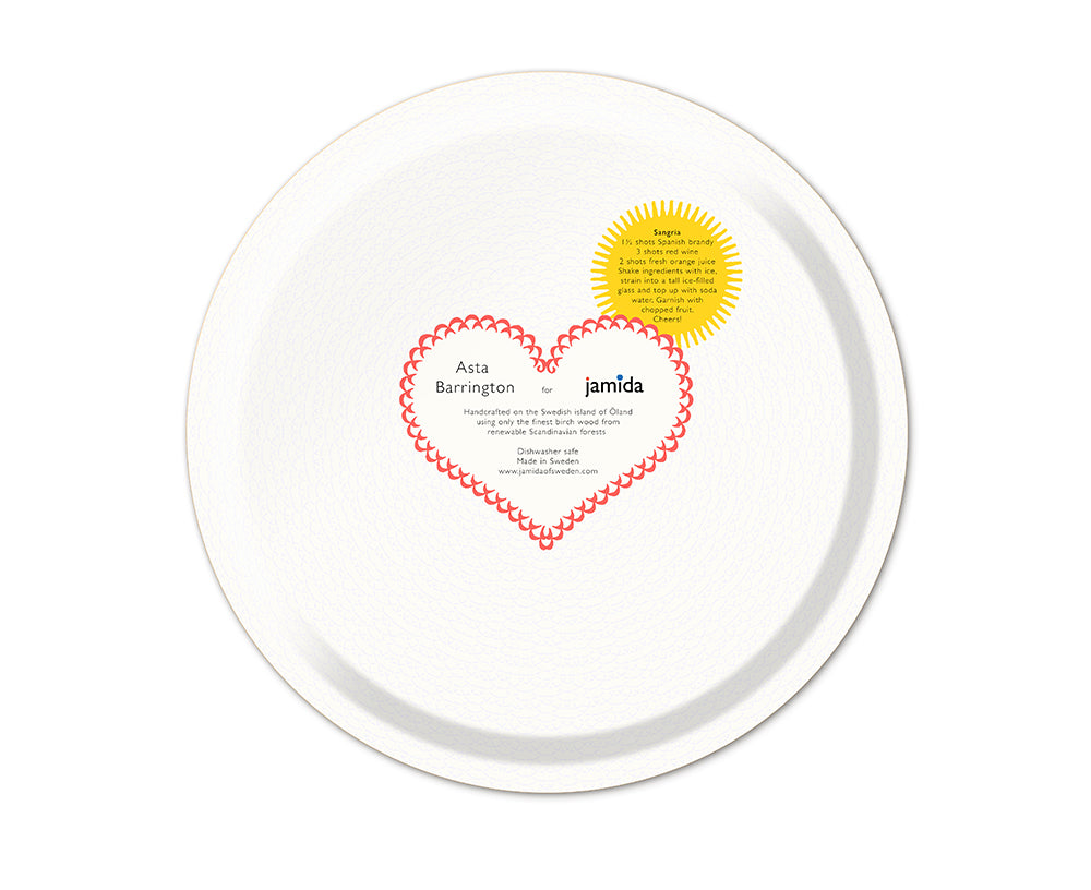 Round Word Tray - Sangria - by Jamida