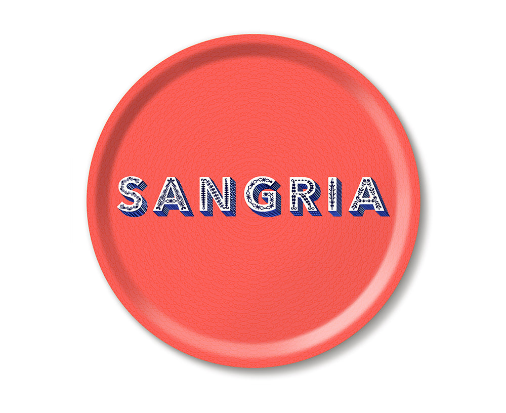 Round Word Tray - Sangria - by Jamida