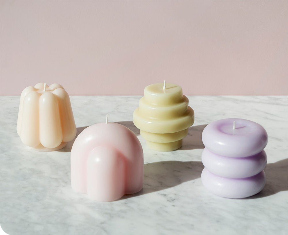 Templo Candle Sculpture in Ash Green by Octaevo