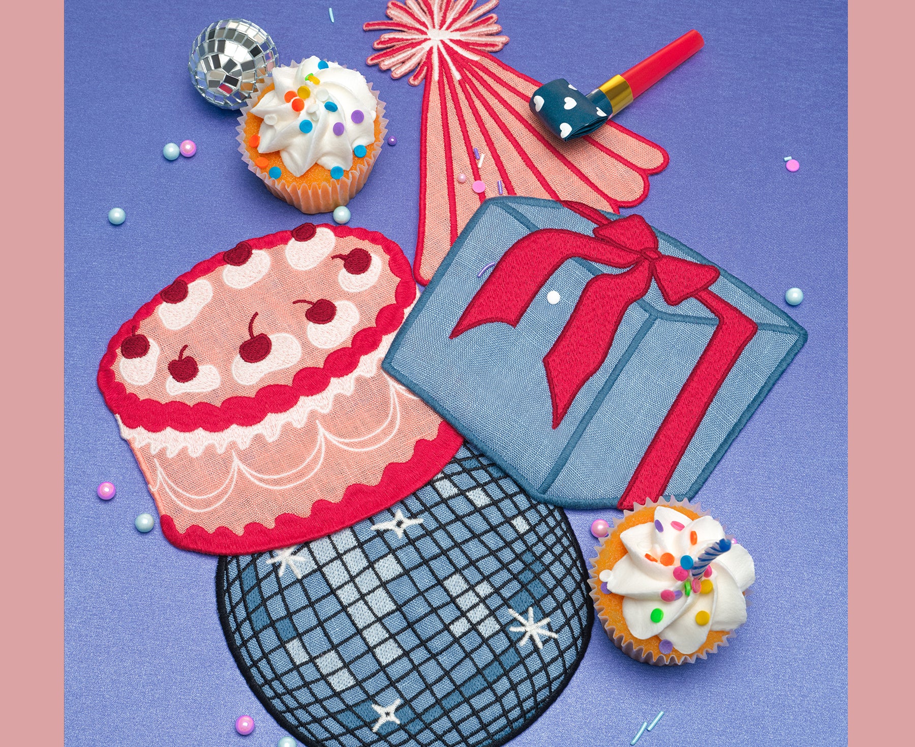 Cocktail Napkin Set - Birthday - by Piecework