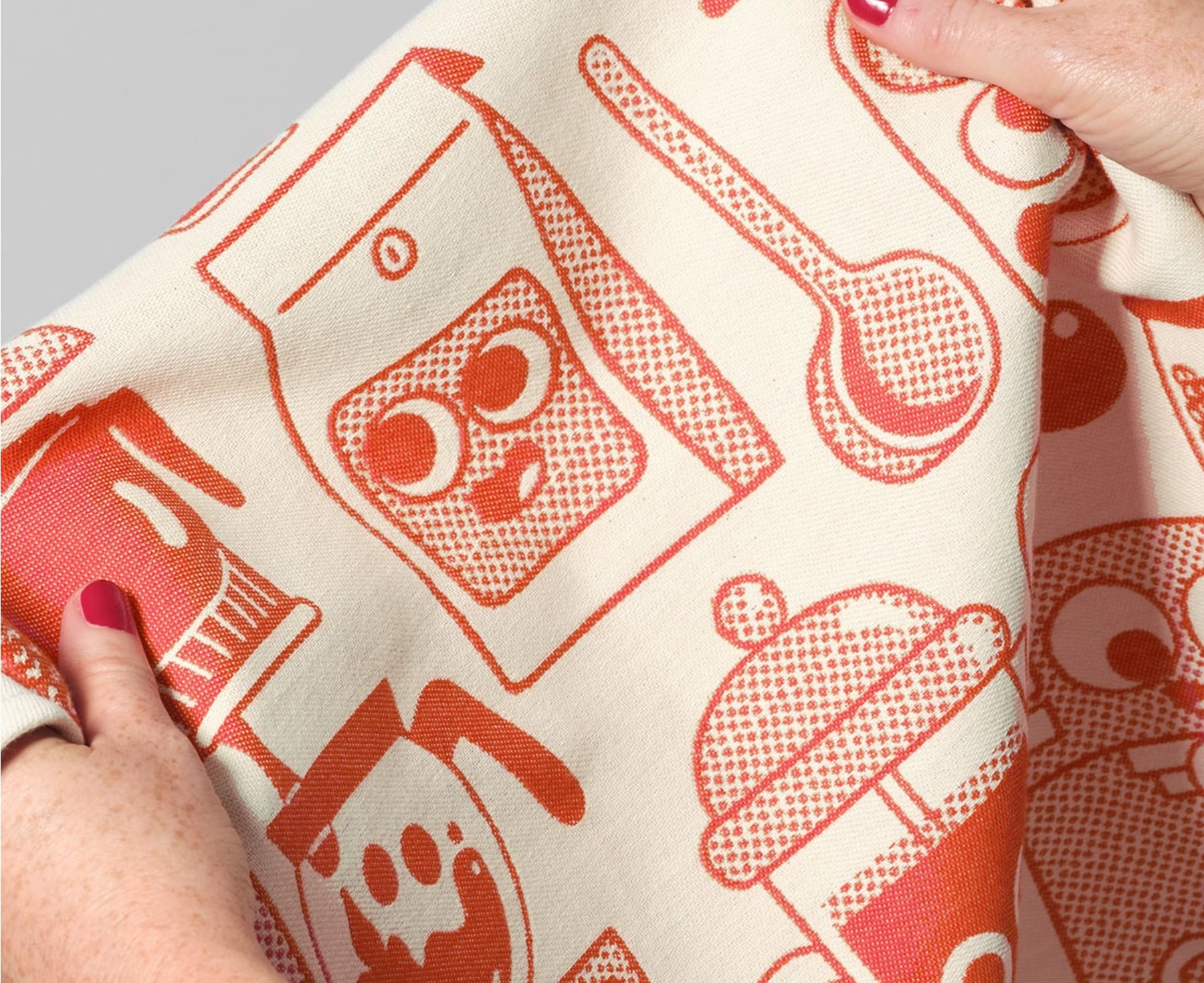 Woven Cotton Dish Towel - Coffee Time - by Wrap