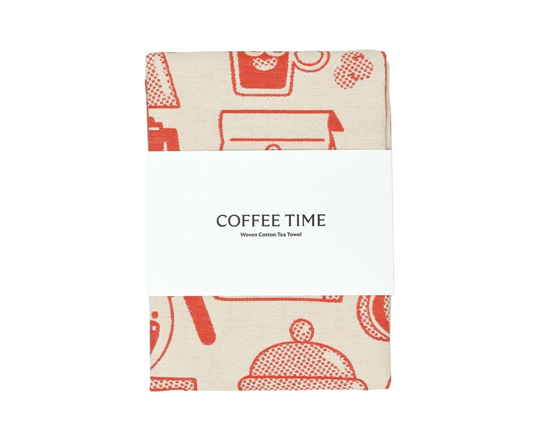 Woven Cotton Dish Towel - Coffee Time - by Wrap