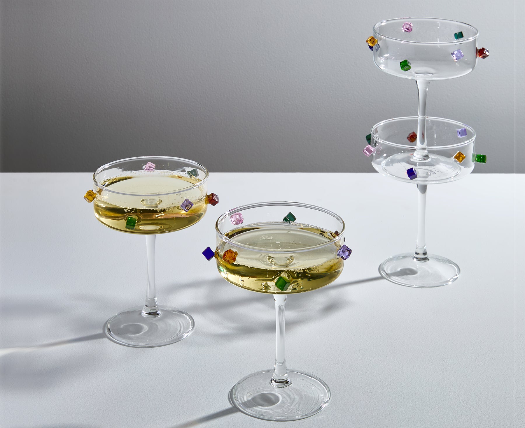 Jewel Champagne Coupes Set by Fazeek