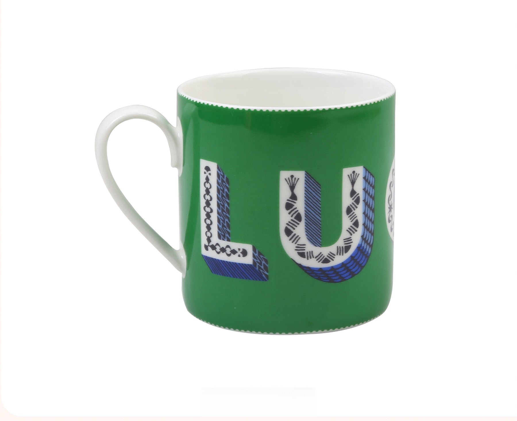 Word Porcelain Mug - Lucky - by Jamida