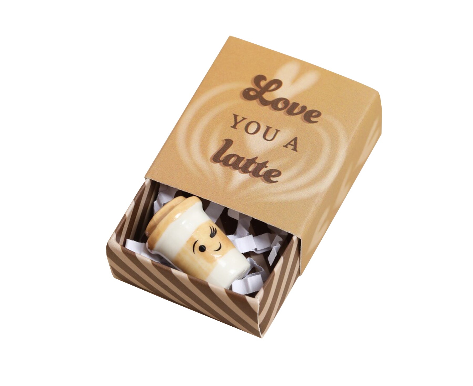 Tiny Ceramic Matchbox Token - Latte - by Lisa Angel