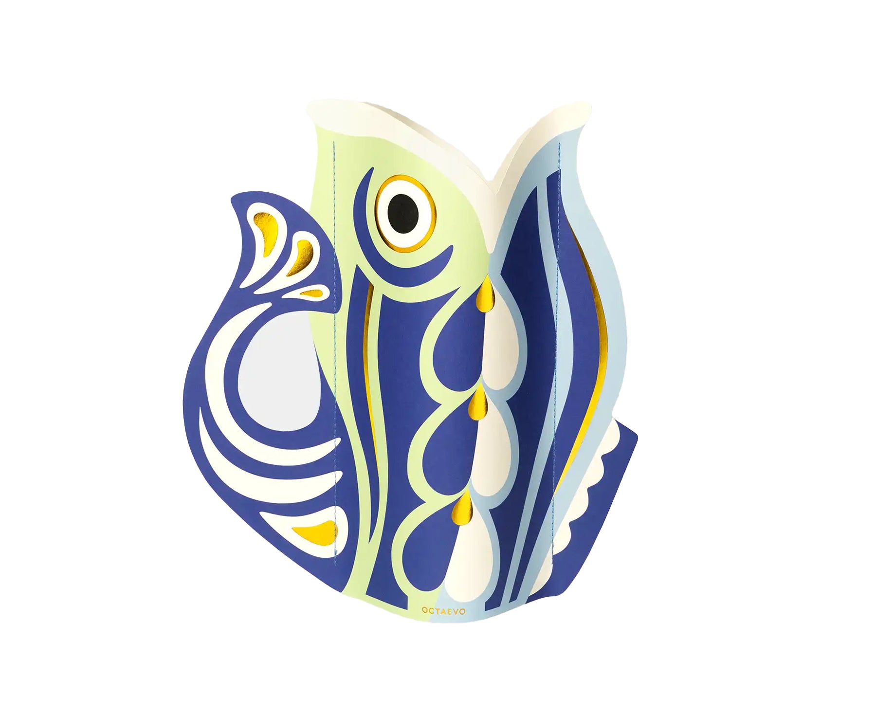 Paper Vase - Large Blue Fish - by Octaevo