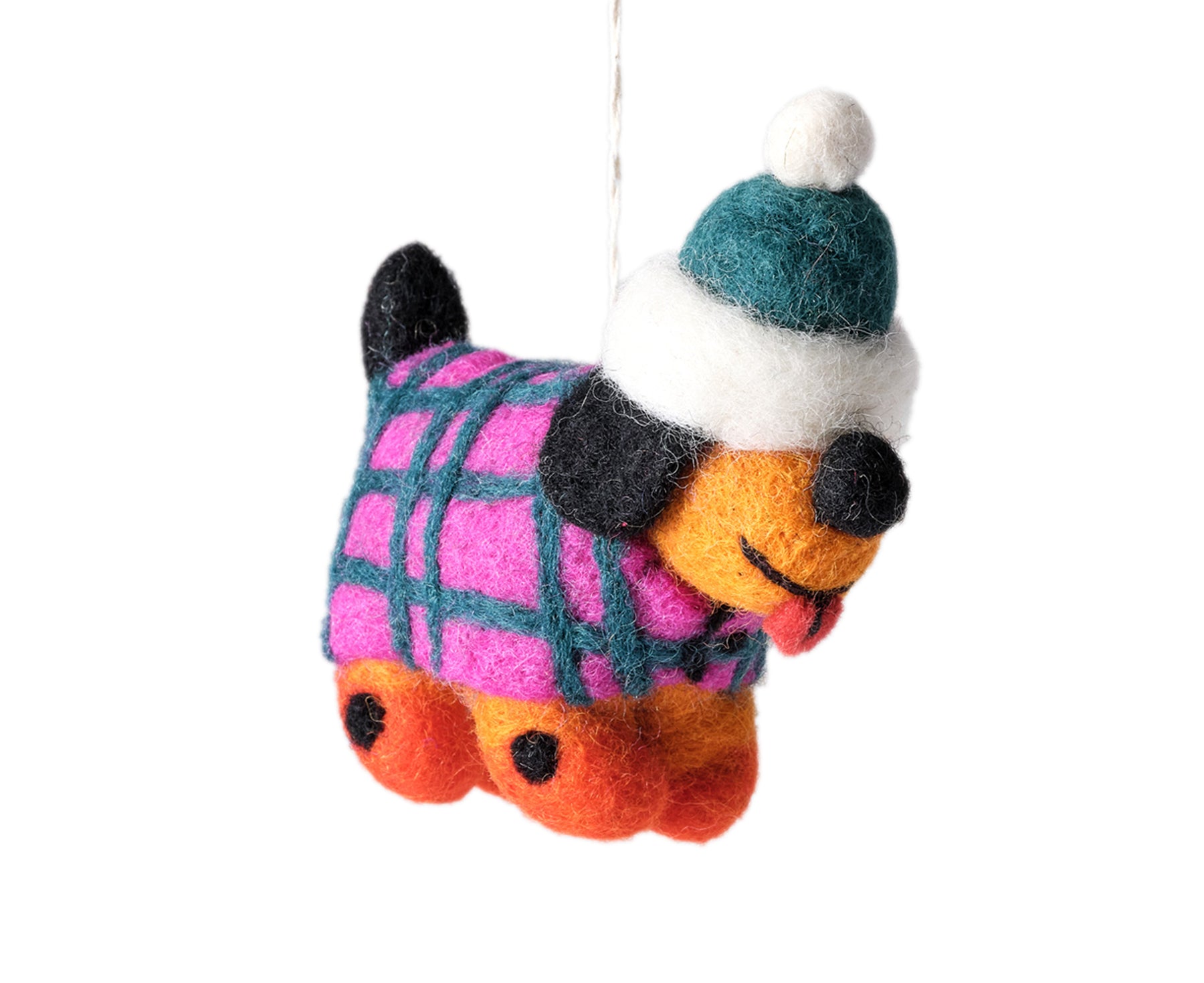 Hanging Felt Ornament - Toots in a hat - by Wrap