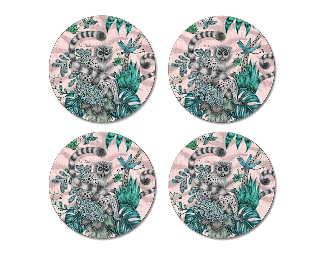 Lemur Set of Four Coasters by Jamida