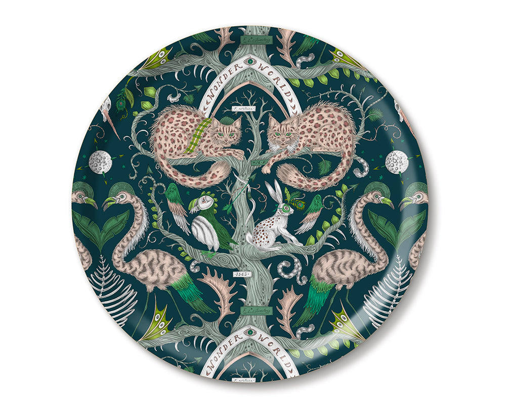 Wonder World Round Tray in Teal by Jamida